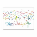 Musical Birthday Birthday Card - Gold Lined White Envelope